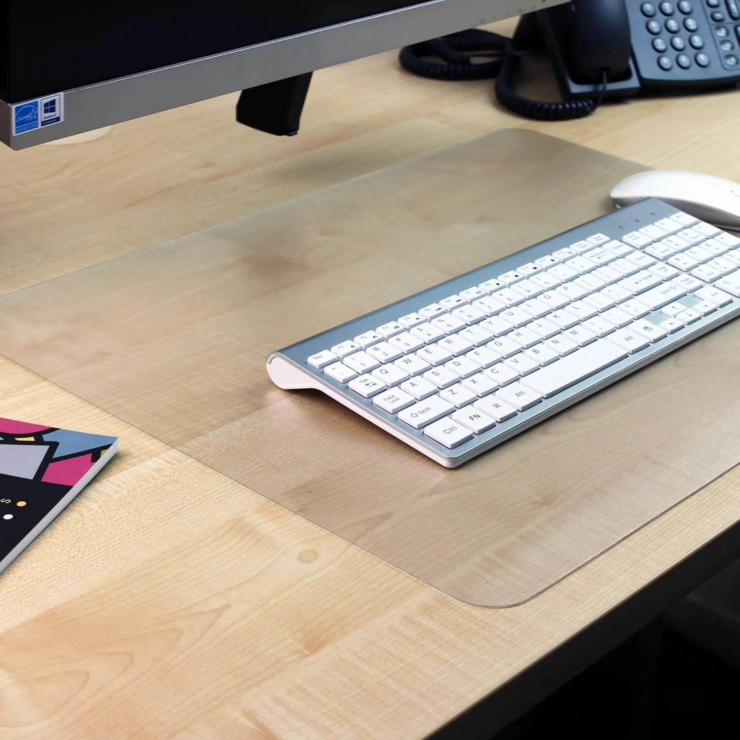 Floortex® Pack of 2 Polycarbonate Rectangular Desk Pads- 17" x 22" 22" x 17"