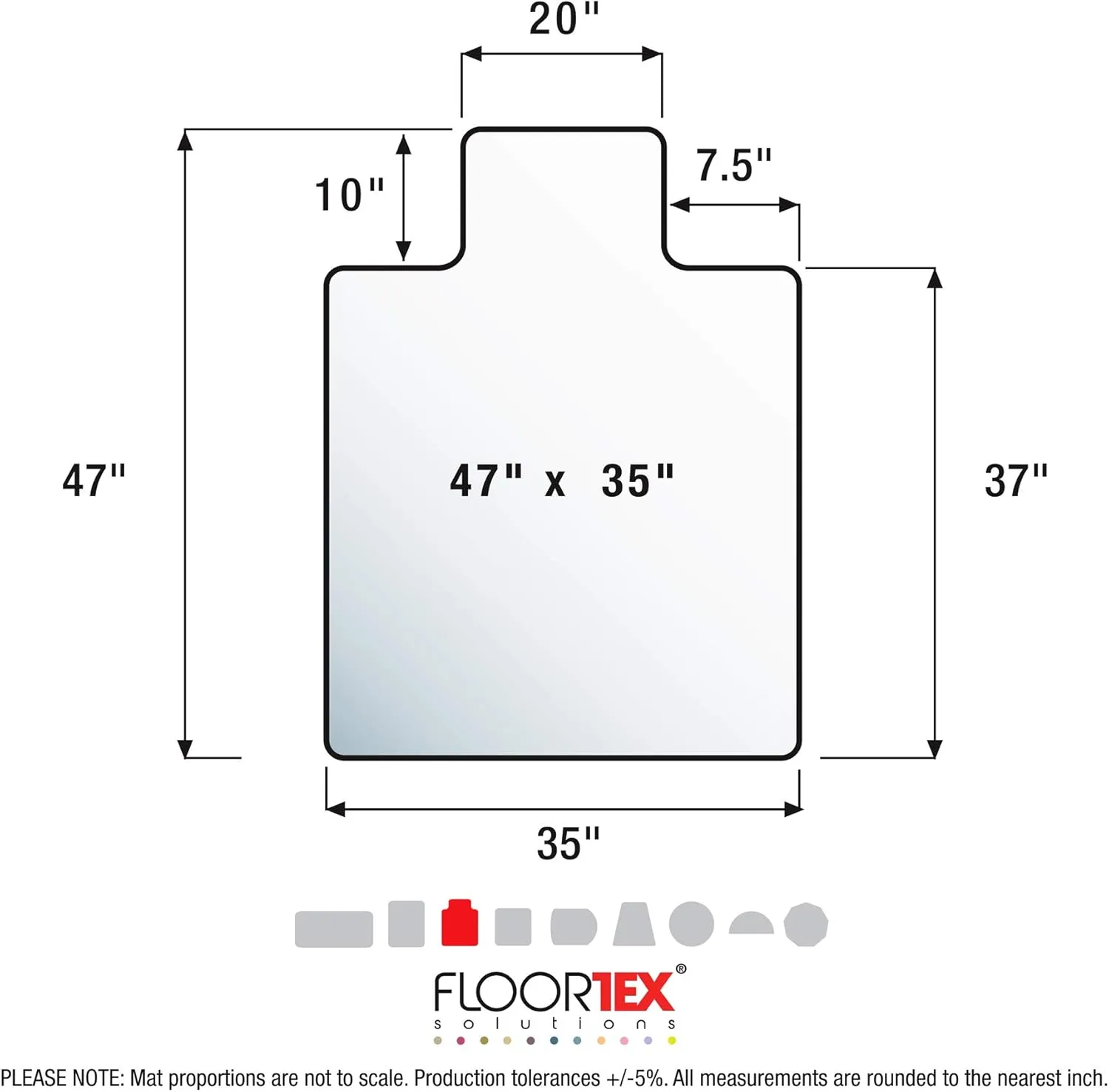 Cleartex Ultimat 35.04-inch x 46.85-inch Rectangular Chair Mat for Carpet, Polycarbonate (FC118923LR) 35" x 47"