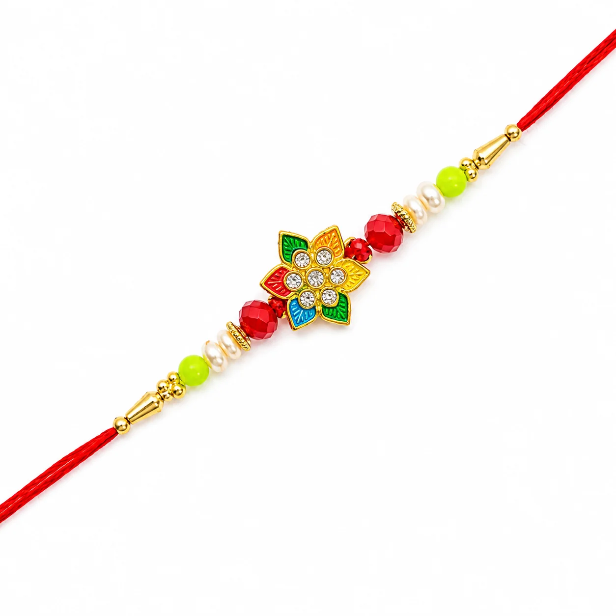 Colorful Flower Rakhi for Brother | Designer Beaded Raksha Bandhan Rakhi