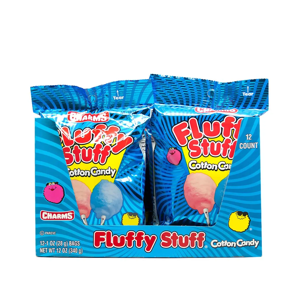Fluffy Stuff Cotton Candy - Pink and Blue Fresh Spun Floss Sugar Retro Candy