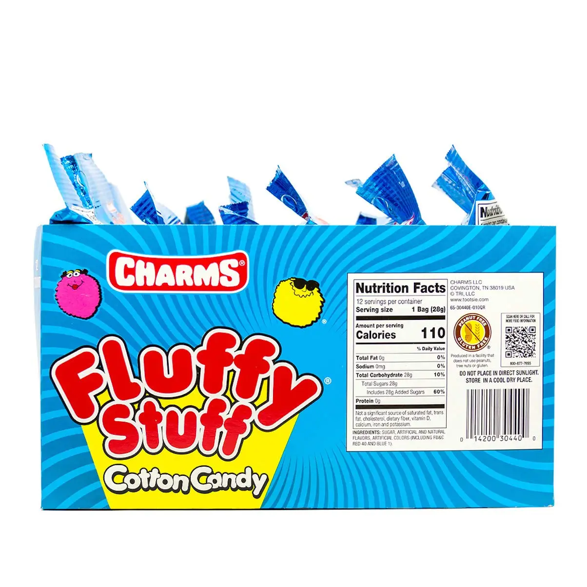 Fluffy Stuff Cotton Candy - Pink and Blue Fresh Spun Floss Sugar Retro Candy