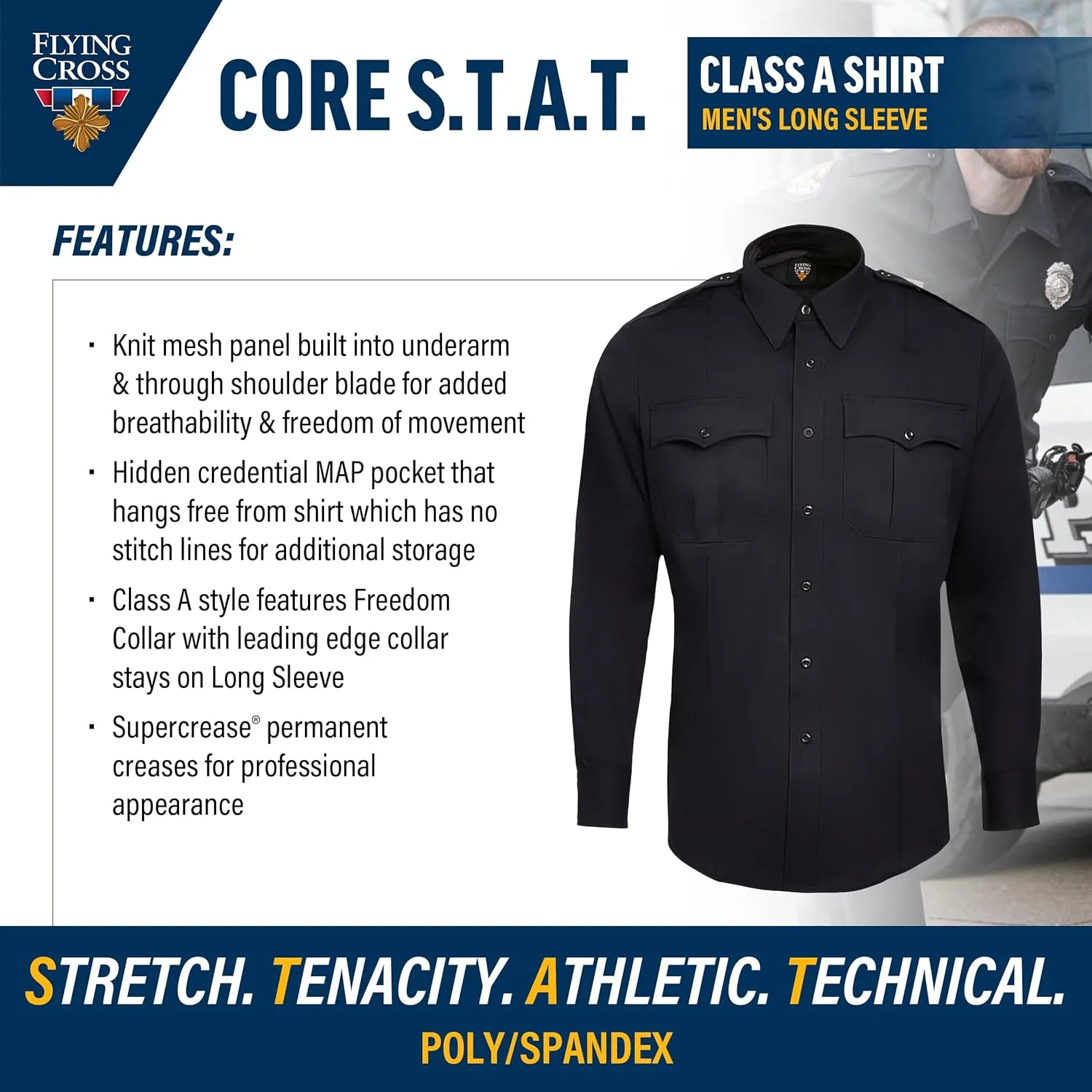 Flying Cross Core Flex/Core S.T.A.T. Men's Class A Long Sleeve Shirt