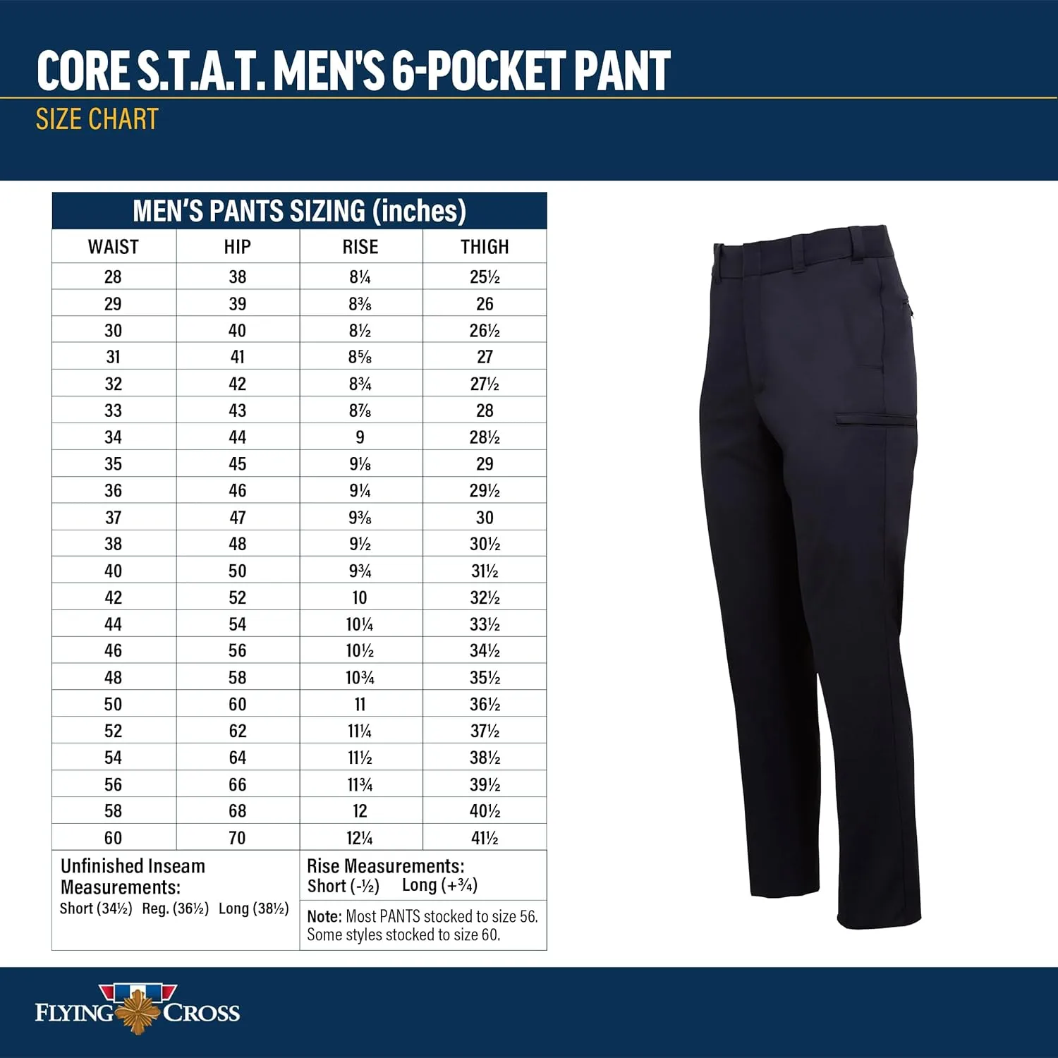 FLYING CROSS CORE STAT Men's Law Enforcement Pants, Class A 6-Pocket