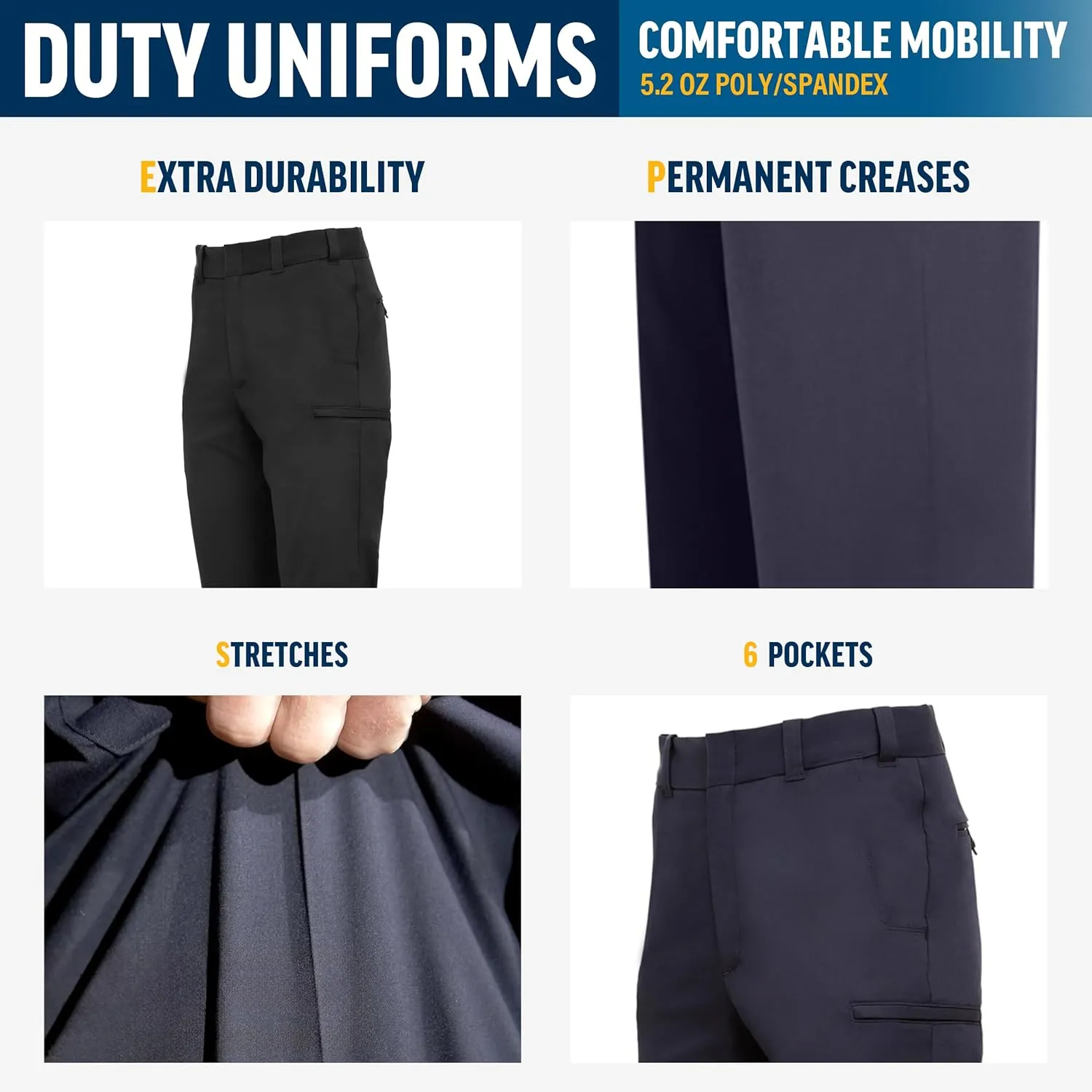 FLYING CROSS CORE STAT Men's Law Enforcement Pants, Class A 6-Pocket