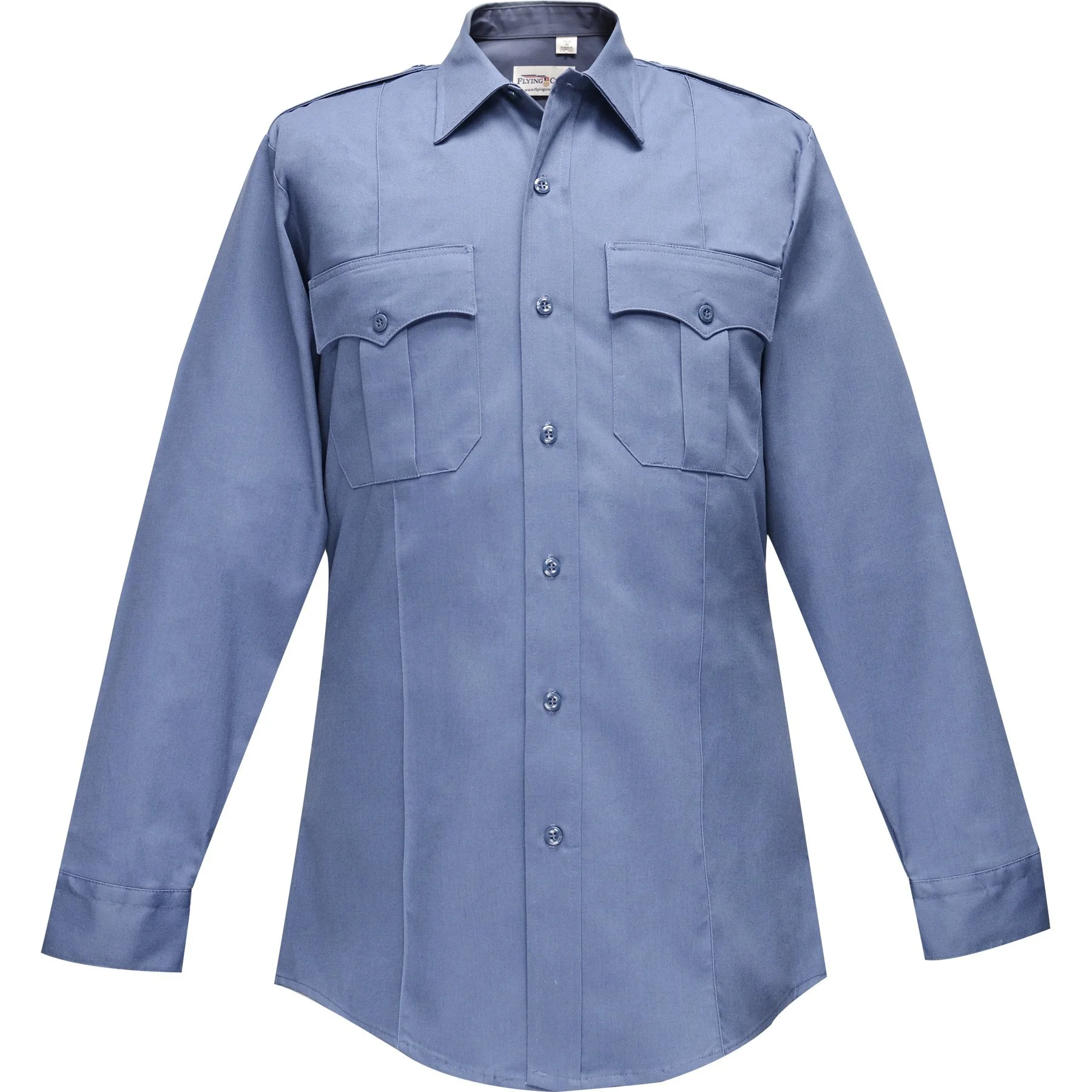FLYING CROSS Duro Poplin Long Sleeve Shirt with Sewn-In Creases