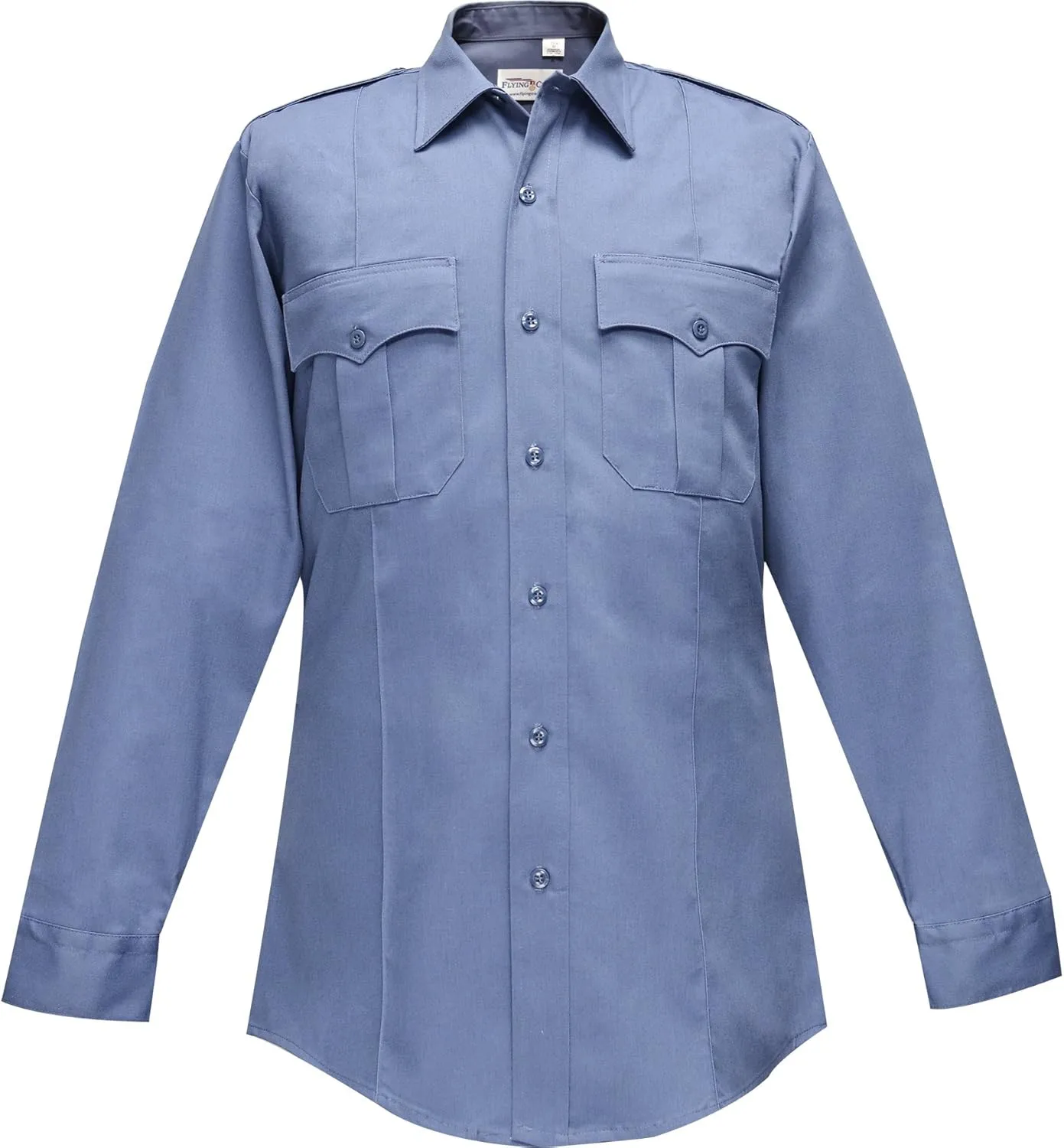 FLYING CROSS Duro Poplin Long Sleeve Shirt with Sewn-In Creases