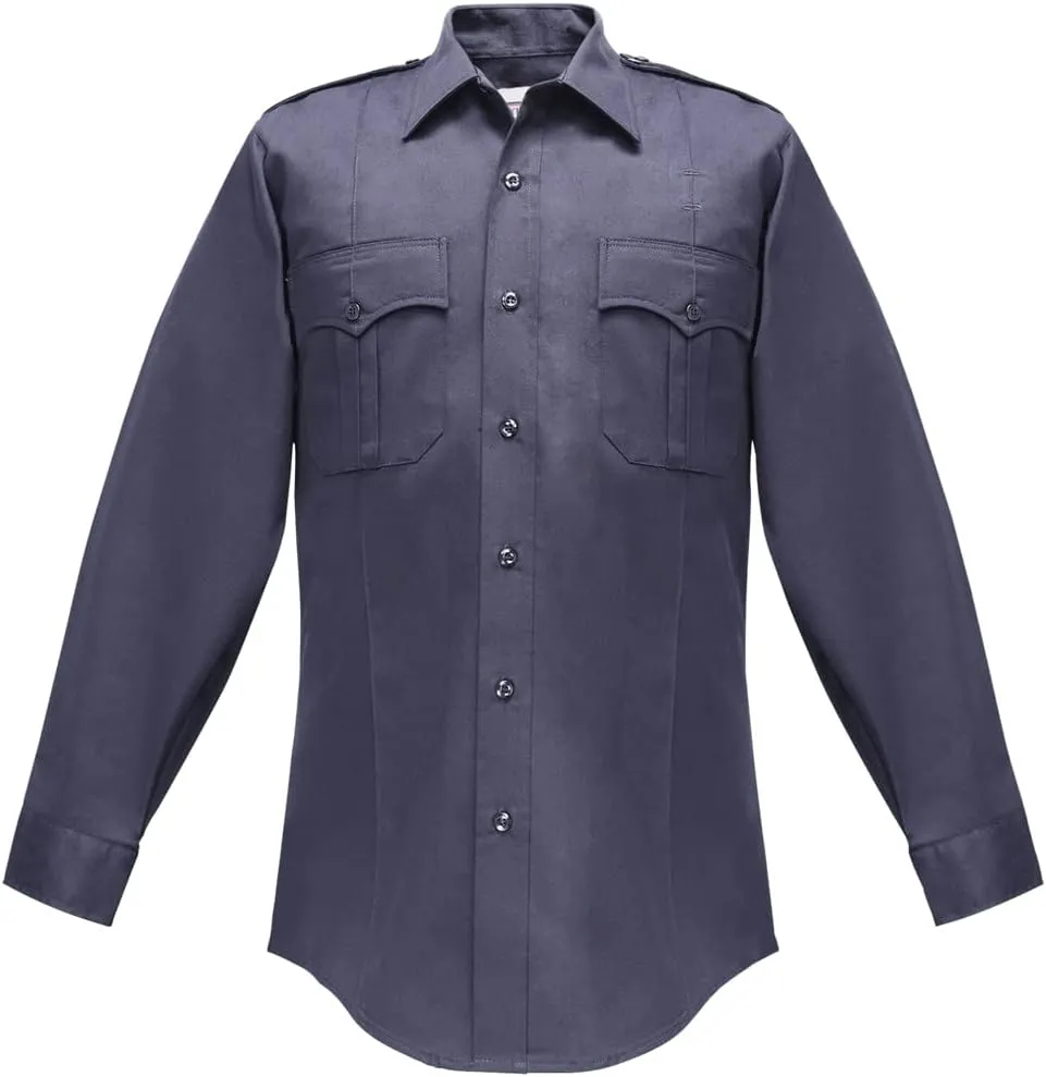 FLYING CROSS Duro Poplin Long Sleeve Shirt with Sewn-In Creases