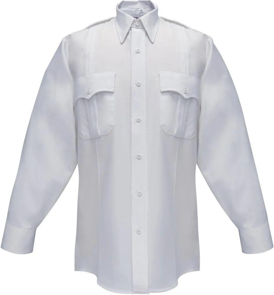 FLYING CROSS Duro Poplin Long Sleeve Shirt with Sewn-In Creases