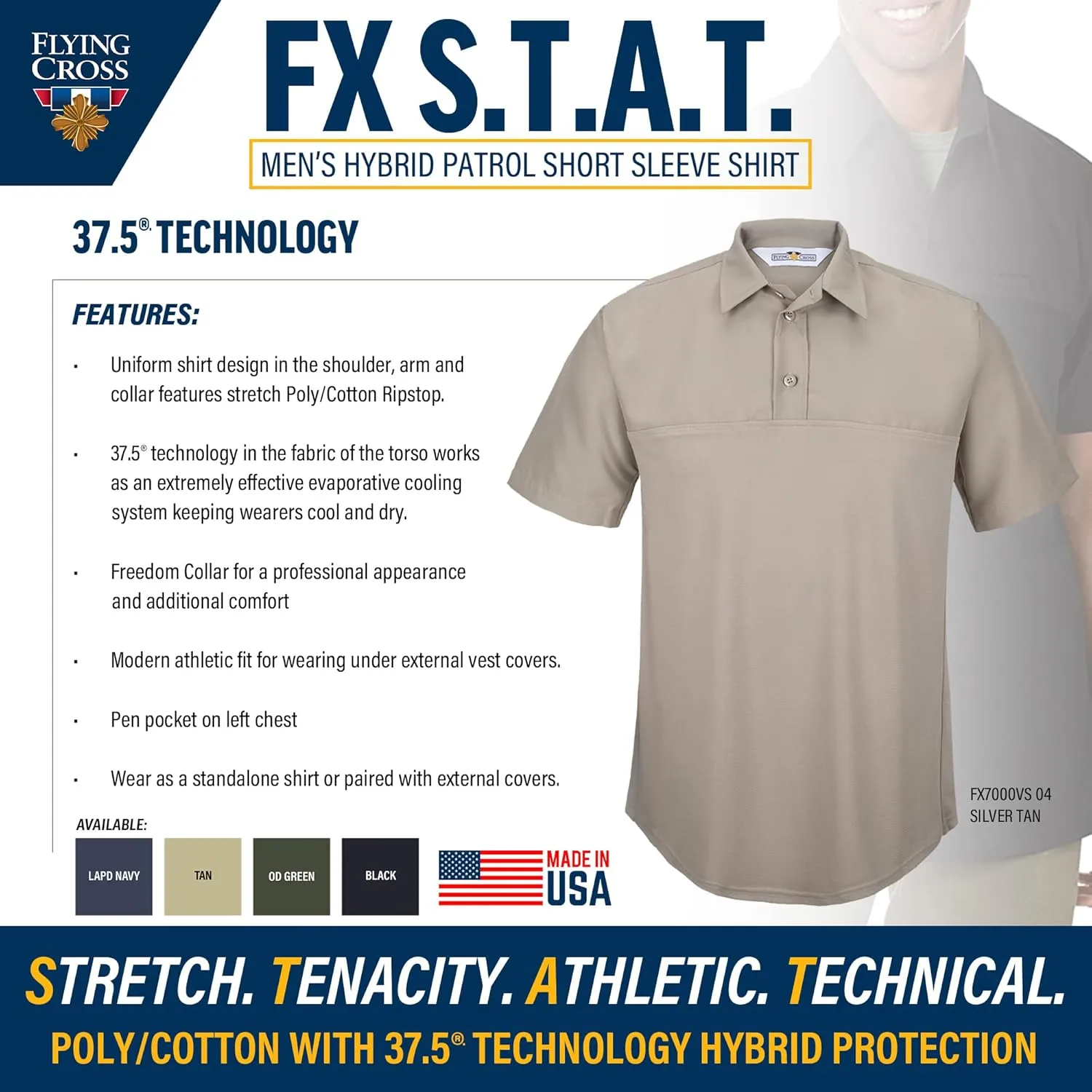 FLYING CROSS FX STAT Men's Short Sleeve Hybrid Shirt