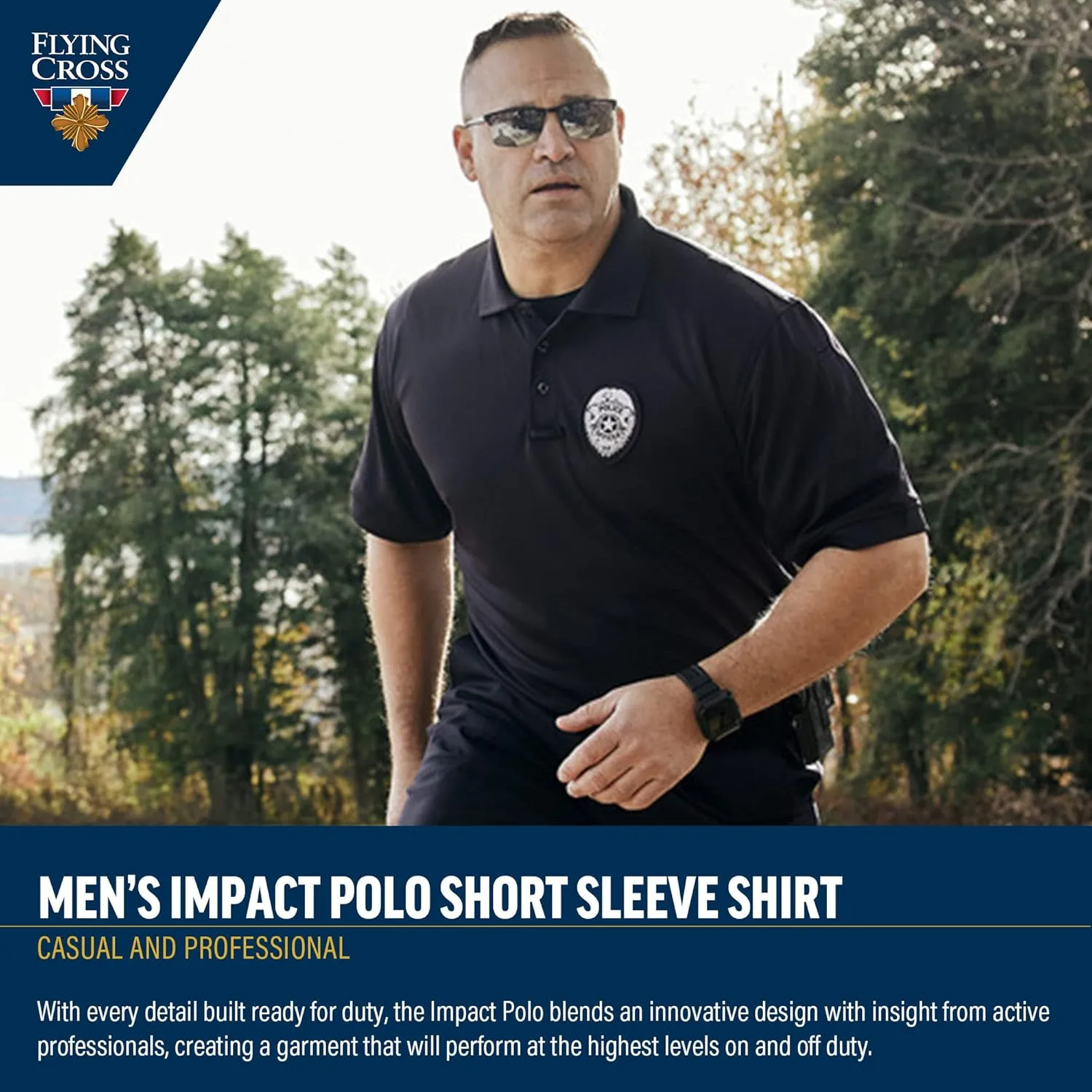 FLYING CROSS Men's Short Sleeve Impact Polo Shirt