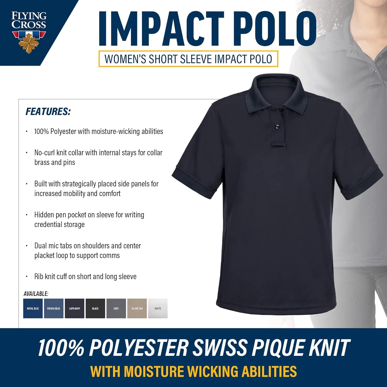 FLYING CROSS Impact Polo Women's Tactical Police Shirt