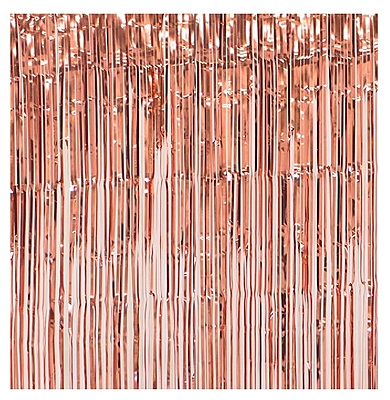 Rose Gold Foil Fringe Curtains for Party Decoration - Pack of 2