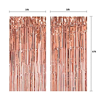 Rose Gold Foil Fringe Curtains for Party Decoration - Pack of 2