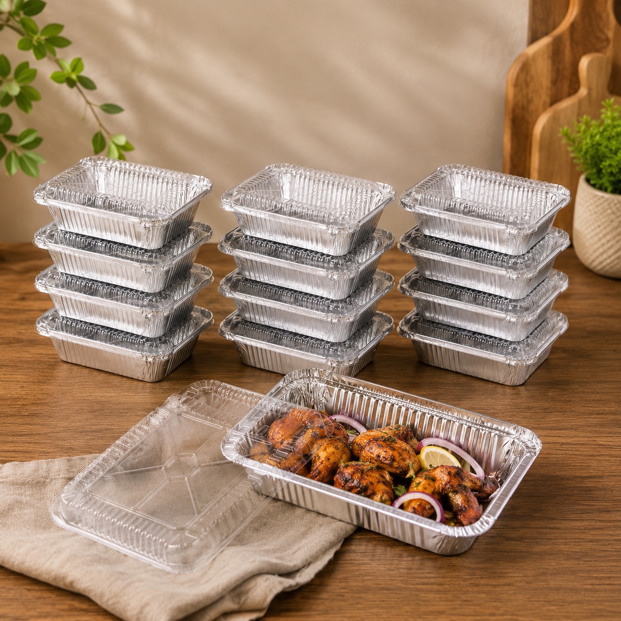 ALUMINUM FOIL PAN WITH LID (1 LITRE/2 LITRES)