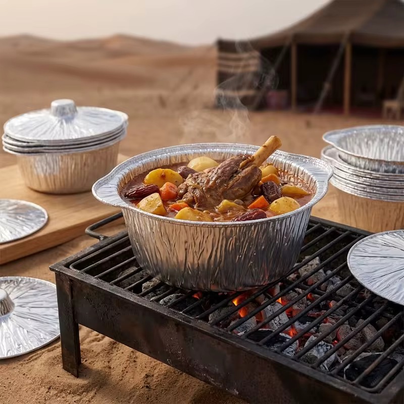 ALUMINUM FOIL POT WITH FOIL LID (2 LITRES/3.5 LITRES)