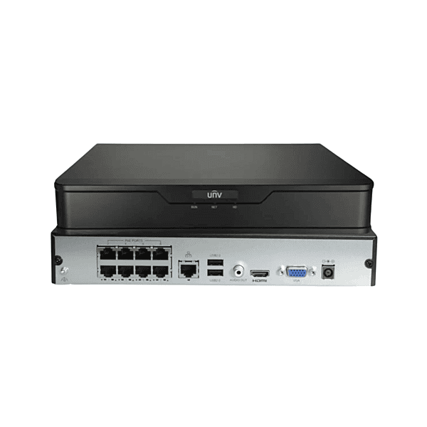 UNV 8 CH NVR 1 SATA WITH POE NVR301-08S3-P8