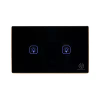 Tuya Wi-Fi 2 Gang US Black (gold frame)
