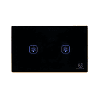 Tuya Wi-Fi 2 Gang US Black (gold frame)