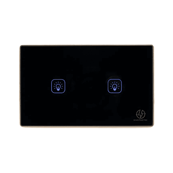 Tuya Wi-Fi 2 Gang US Black (gold frame)