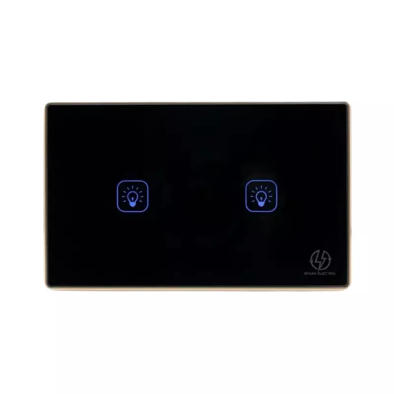 Tuya Wi-Fi 2 Gang US Black (gold frame)
