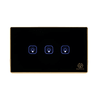 Tuya Wi-Fi 3 Gang US Black (gold frame)