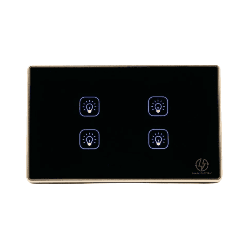 Tuya Wi-Fi 4 Gang US Black (gold frame)