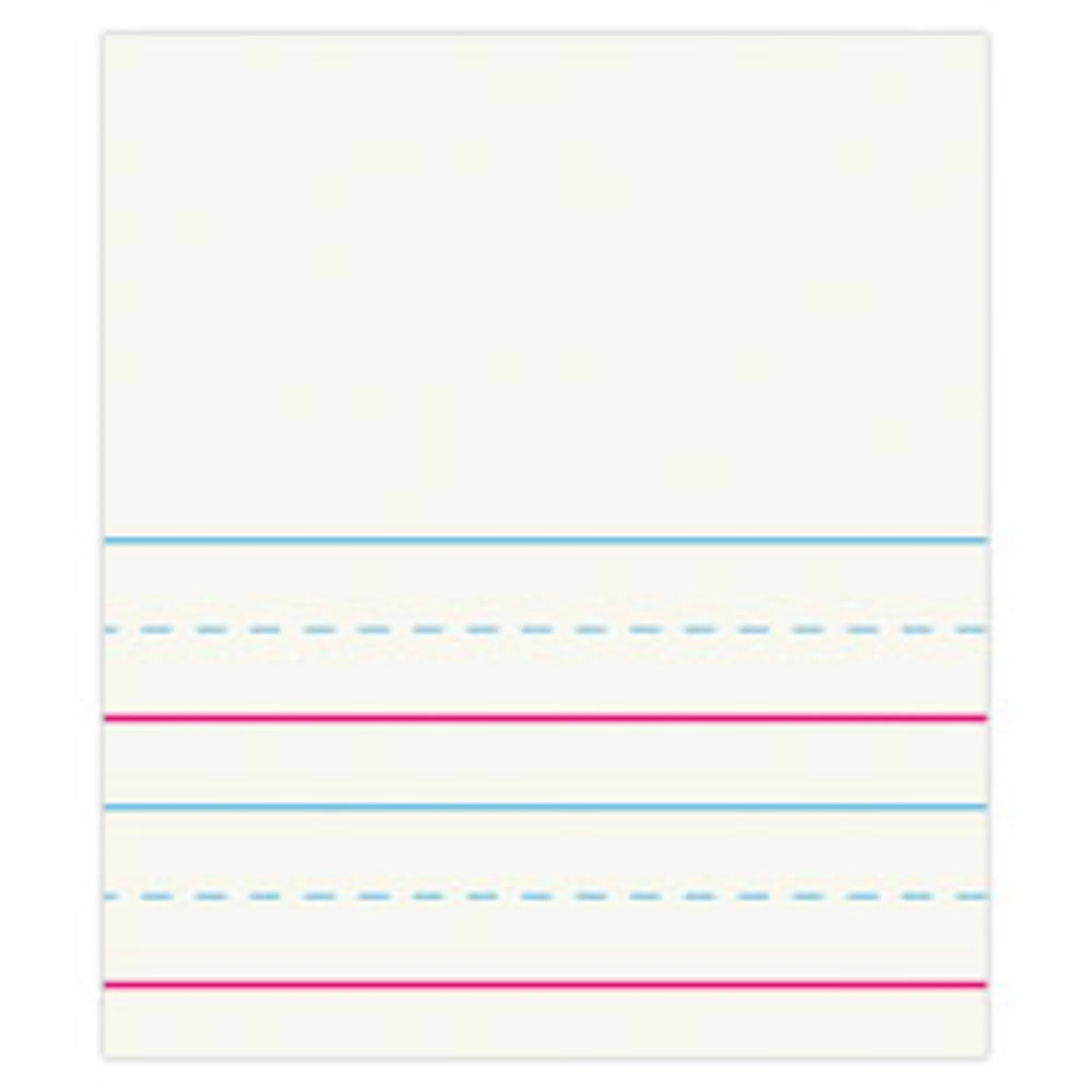 Office Depot Red & Blue Ruled Storybook Paper, Conforms To D'Nealian - Grade K-1, 4 1/2" Picture Story Heading, 3/4" Ruling