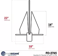THE WORLD'S BEST ANCHOR Fortress Marine Anchors - Guardian G-7 (4 lbs Anchor / 17-22' Boats), Aluminum