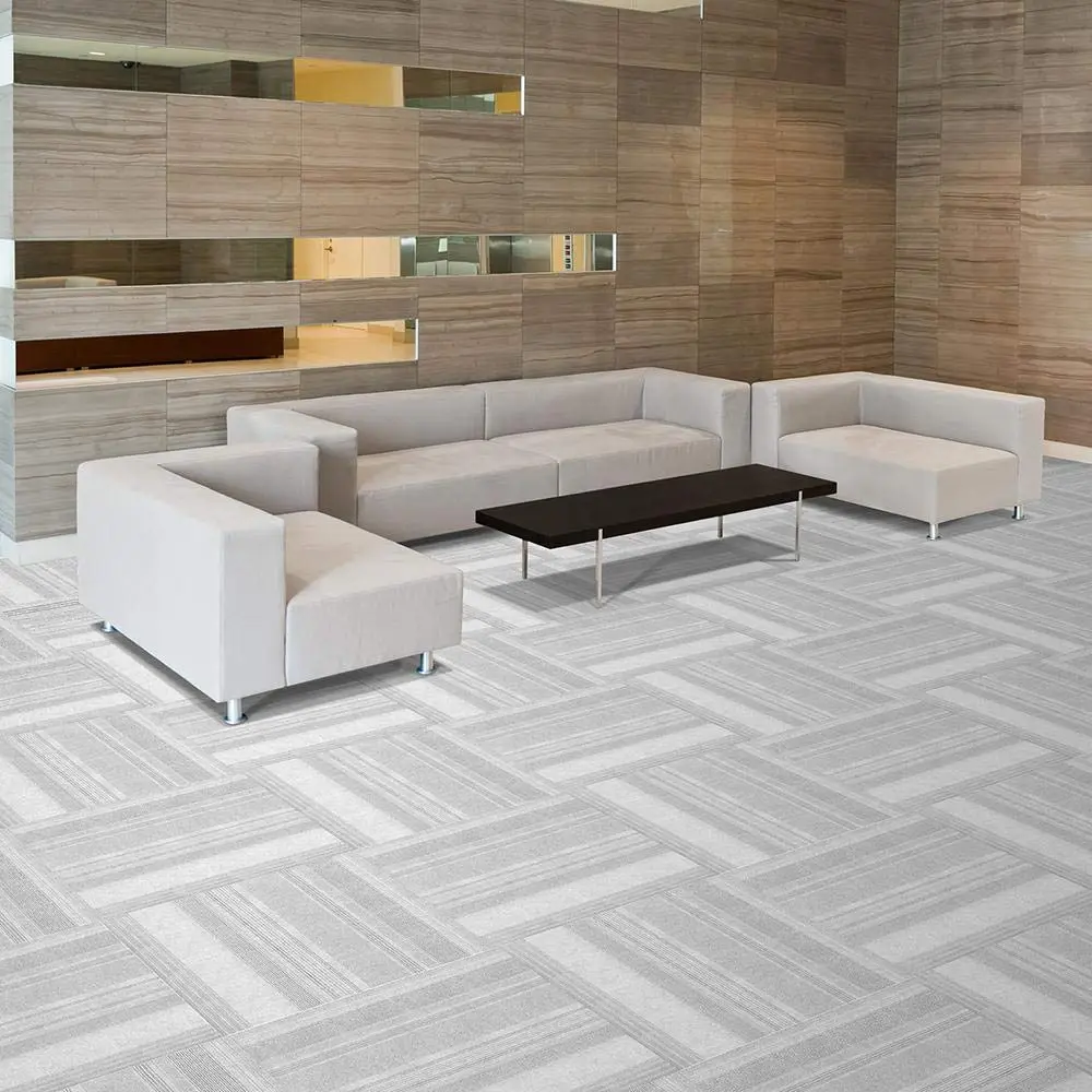 Foss Floors Couture Peel & Stick Carpet Tiles, 24in x 24in, Sky Gray, Set Of 15 Tiles