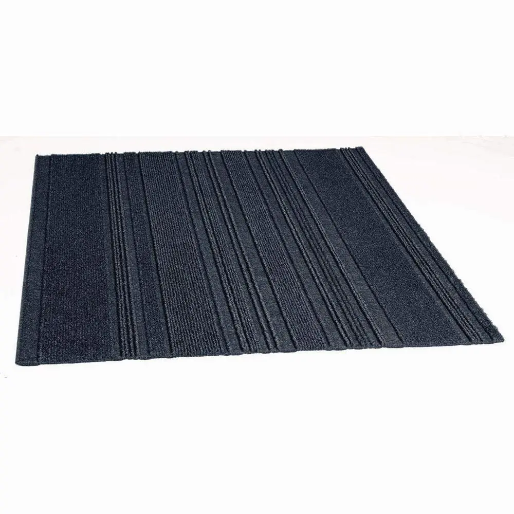 Foss Peel and Stick First Impressions Barcode Rib O. Blue 24 in. x 24 in. Commercial Carpet Tile (15 Tiles/Case)