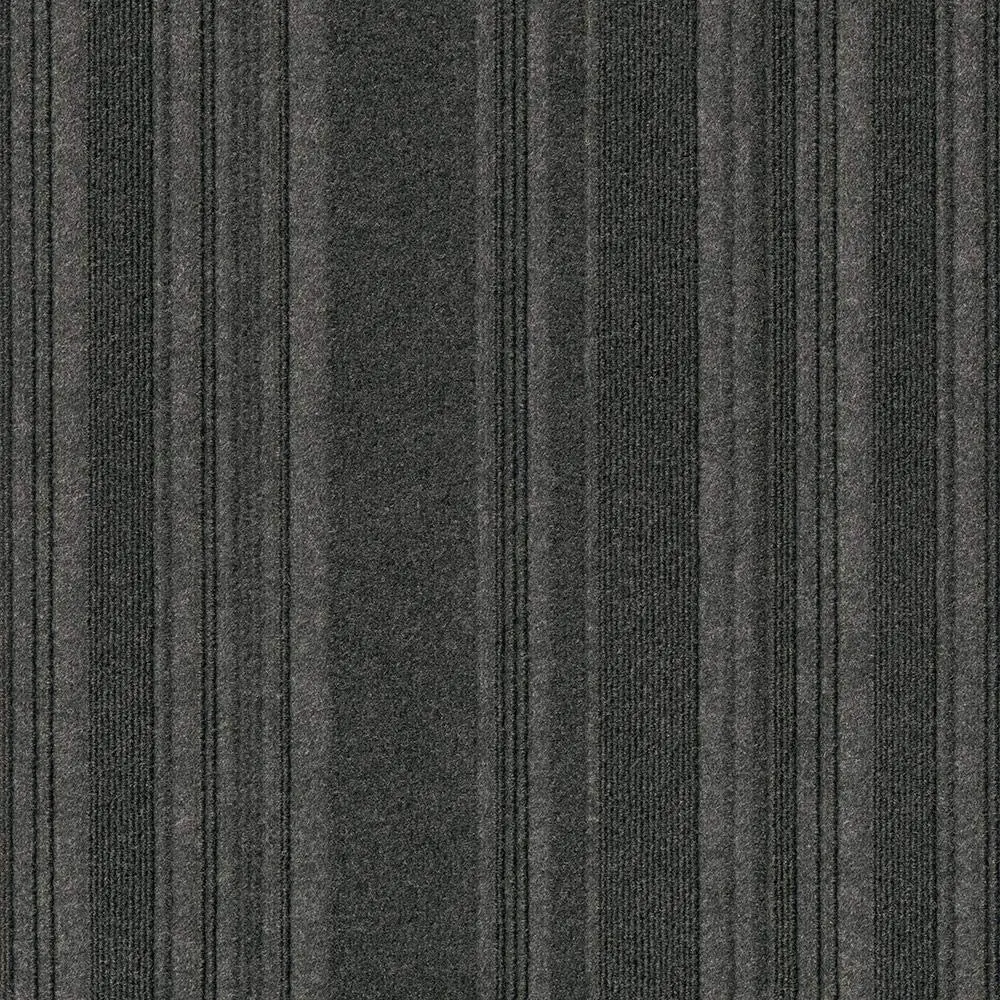 Foss Peel and Stick First Impressions Barcode Black Ice 24 in. x 24 in. Commercial Carpet Tile (15 Tiles/Case)