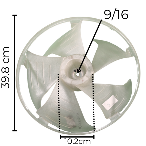 Aspa Para Clima De Ventan Macc1821J, Diametro Externo 39.8Cm, Centro 10M, Flecha 1/2, 5 Hojas Con Aro - 10331601