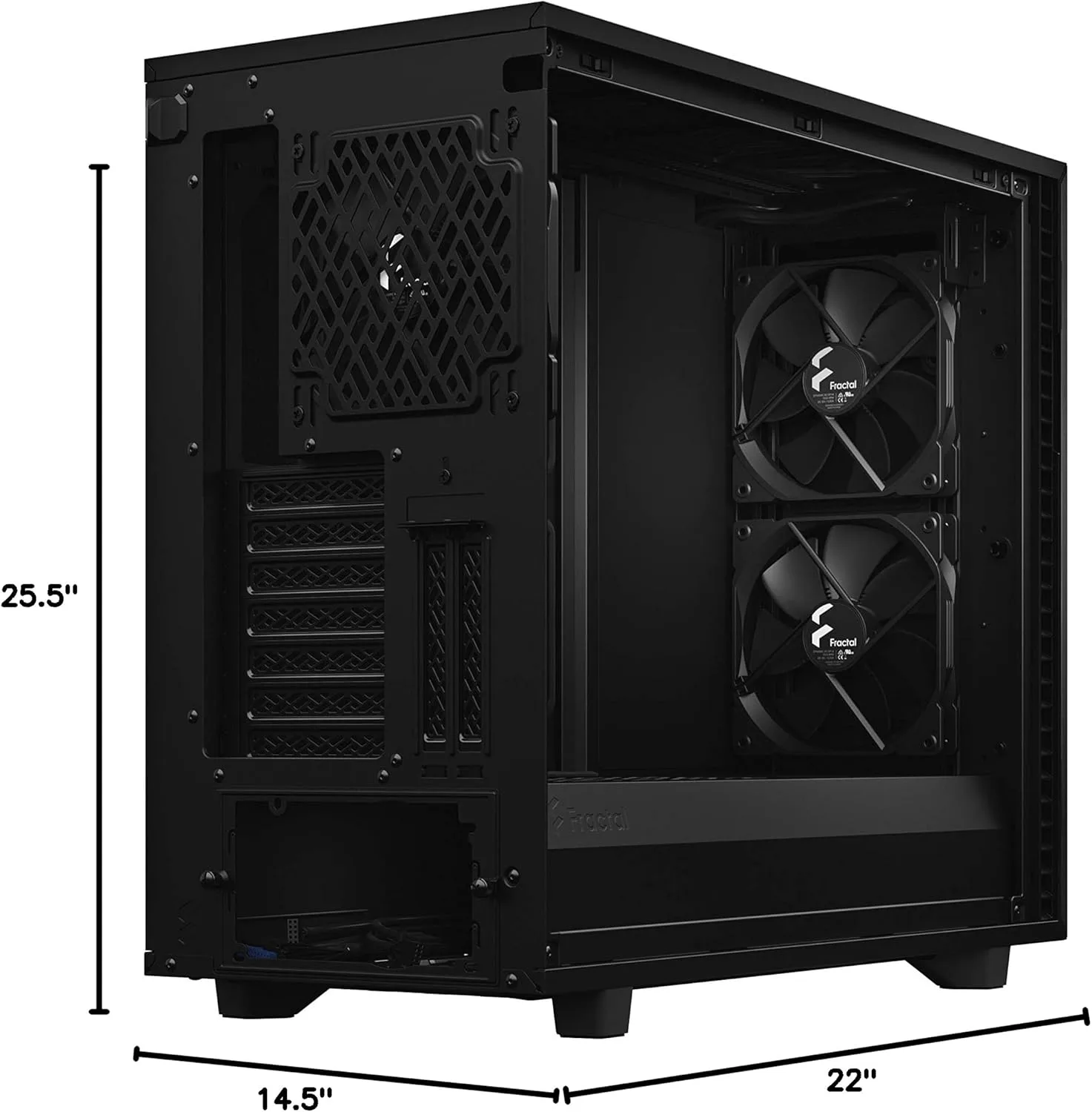 Fractal Design Define 7 Black Solid Brushed Aluminum/Steel E-ATX Mid Tower Computer Case