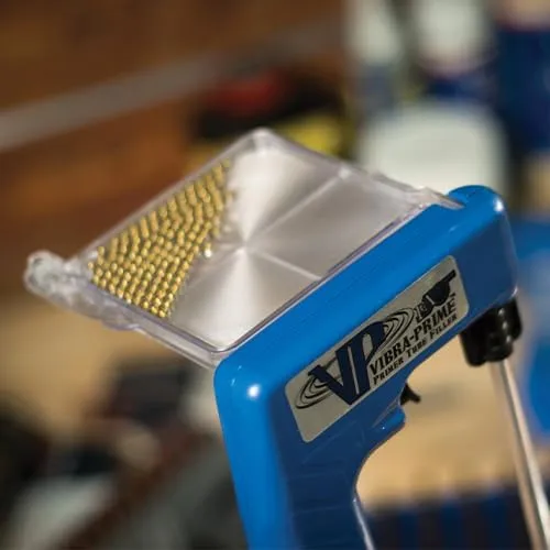Frankford Arsenal Vibra Prime Universal Automatic Large and Small Primer Tube Filler for Reloading blue