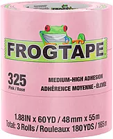 FrogTape 325 Pink High Temperature Performance Grade Masking Tape, Medium-High Adhesion, 48mm x 55m, 3 Rolls per Pack
