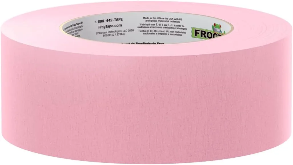 FrogTape 325 Pink High Temperature Performance Grade Masking Tape, Medium-High Adhesion, 48mm x 55m, 3 Rolls per Pack