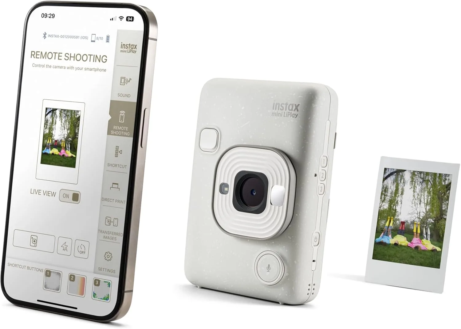 Fujifilm INSTAX Mini LIPLAY Hybrid Instant Camera - Misty White