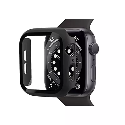 Case Avec Tempered Glass Full Protection Apple iWatch Series 45 Mm Transparent