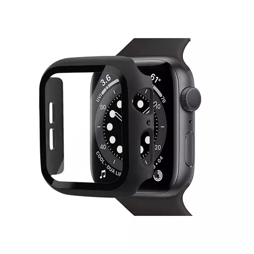 Case Avec Tempered Glass Full Protection Apple iWatch Series 45 Mm Transparent