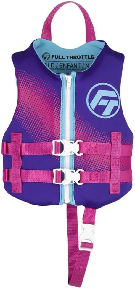 Full Throttle Child's Rapid Dry USCG Approved Life Jacket Purple Vest,Jacket