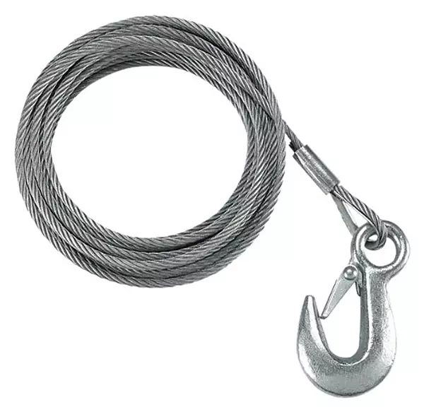 Fulton WC325 0100 Galvanized Steel Boat Winch Cable with Hook, 3/16 Inch x 25 Foot, 4,200 lbs. Breaking Strength