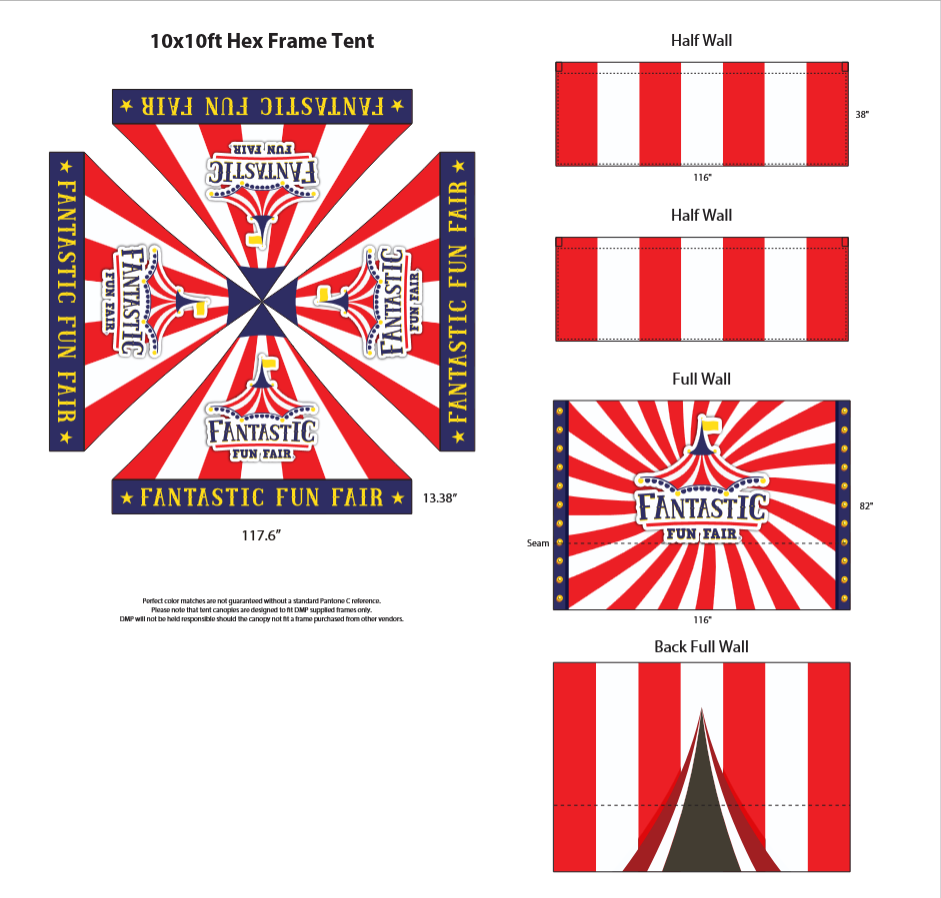 10 x 10 Fantastic Fun Fair Deluxe Tent Set Up