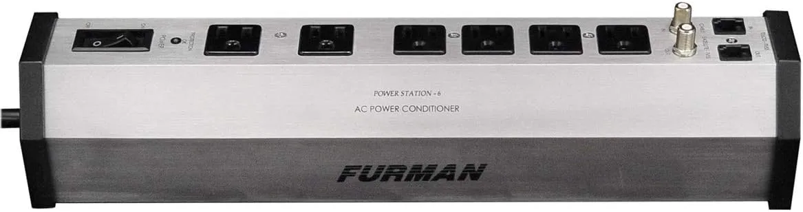 Furman PST-6 15-Amp 6-Outlet Surge Protector Power Conditioner, Silver