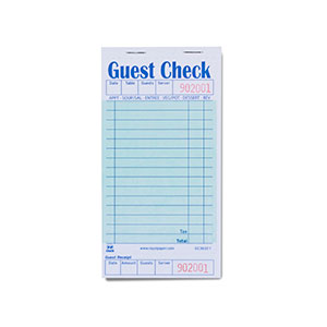 AmerCareRoyal Guest Check Board Green 1 Part 15 Lines 50 Sheets 5 / 10 cs