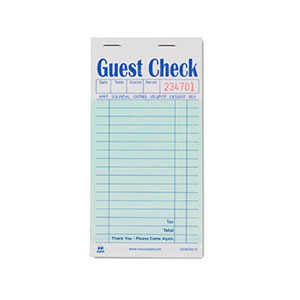 AmerCareRoyal Interleaved Guest Check Paper Green 2 Part 17 Lines w/ Carbon 5 / 10 / 50 cs