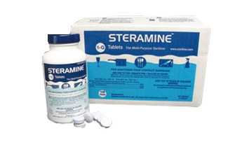 Steramine Sanitizer Tablets 150 Tablets per Tube/ 900 Tablets 6 / bx