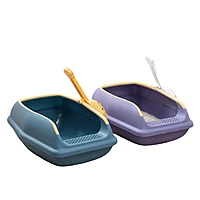 Open Entry Cat Litter Tray with Scoop Holder