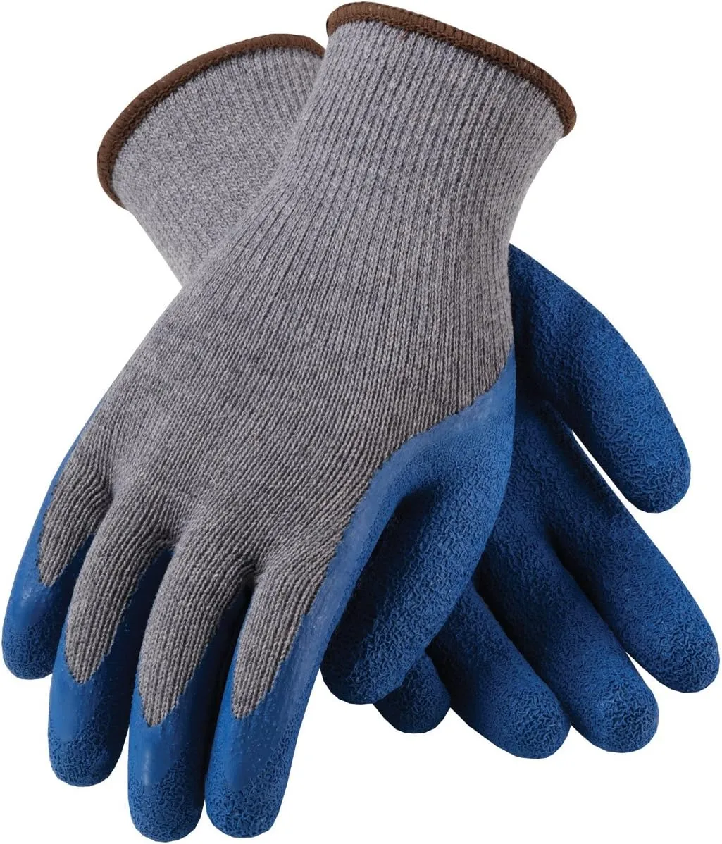 G-Tek 39-C1305/M Seamless Knit Cotton/Polyester Glove with Latex Crinkle Grip on Palm and Fingers, Regular Grade