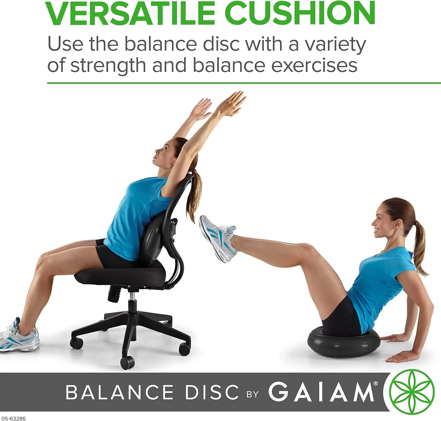 Gaiam Balance Disc Wobble Cushion Stability Core Trainer for Home or Office Desk Chair & Classroom