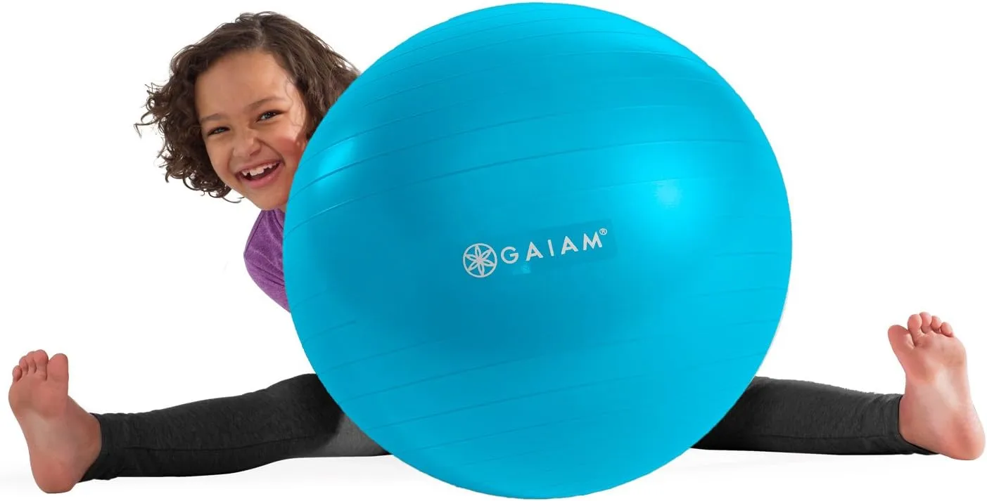 Gaiam Kids Balance Ball - Exercise Stability Yoga Ball, Kids Alternative Flexible Seating for Active Children in Home